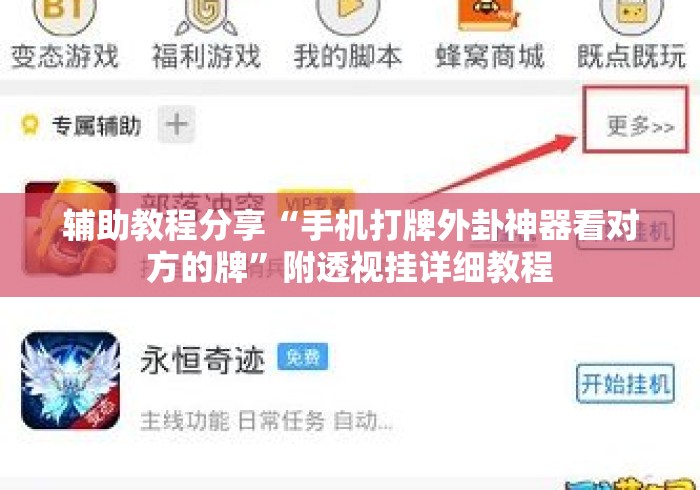 辅助教程分享“手机打牌外卦神器看对方的牌”附透视挂详细教程