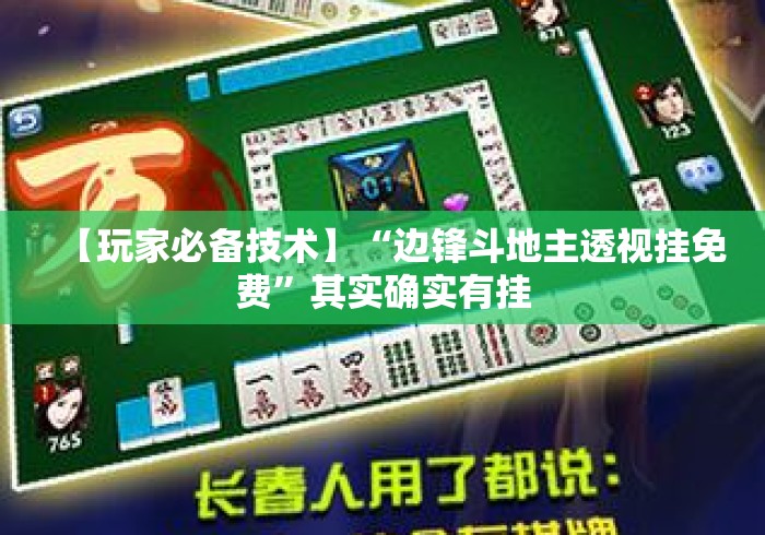 【玩家必备技术】“边锋斗地主透视挂免费”其实确实有挂