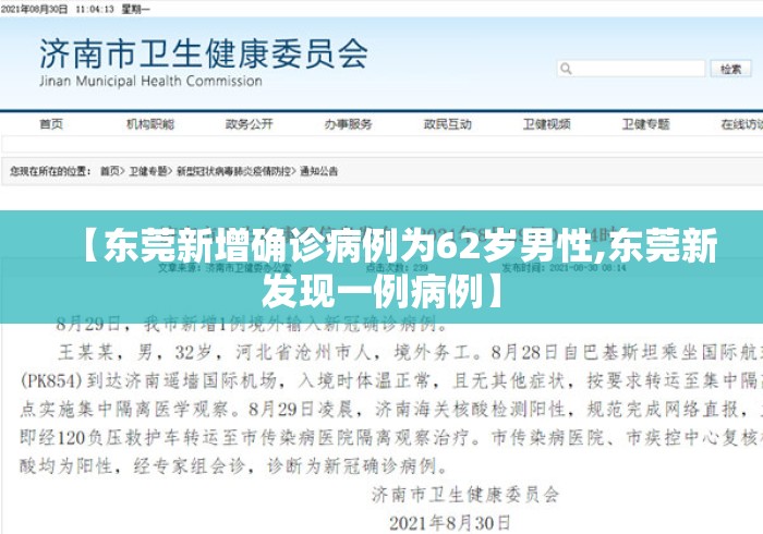 【东莞新增确诊病例为62岁男性,东莞新发现一例病例】