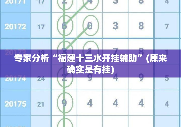 专家分析“福建十三水开挂辅助”(原来确实是有挂)