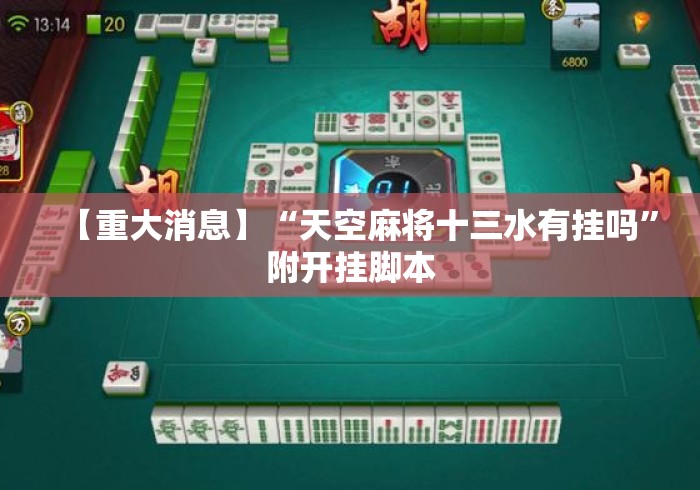 【重大消息】“天空麻将十三水有挂吗	”附开挂脚本