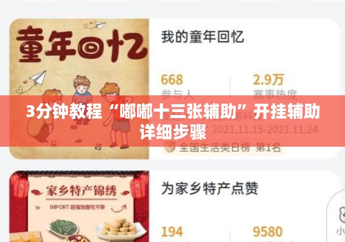3分钟教程“嘟嘟十三张辅助”开挂辅助详细步骤