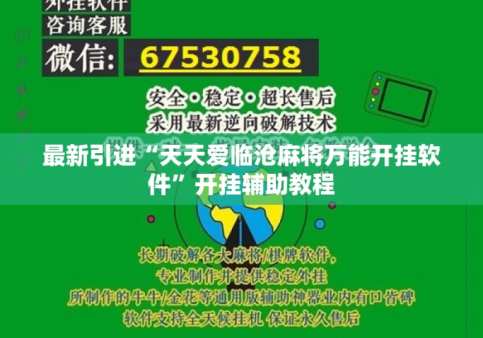 最新引进“天天爱临沧麻将万能开挂软件”开挂辅助教程