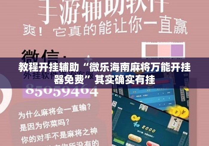 教程开挂辅助“微乐海南麻将万能开挂器免费”其实确实有挂