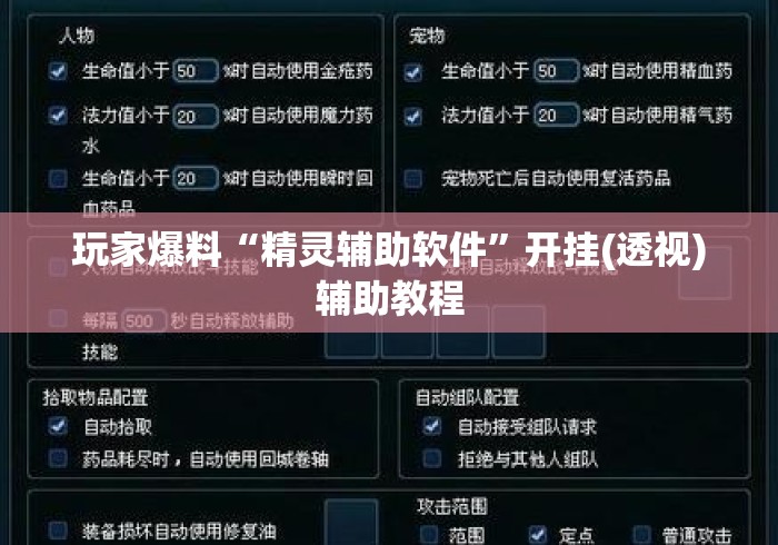 玩家爆料“精灵辅助软件”开挂(透视)辅助教程