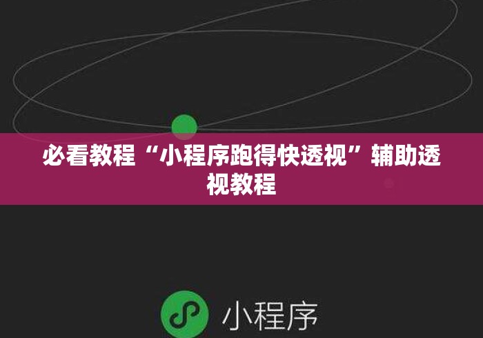 必看教程“小程序跑得快透视	”辅助透视教程