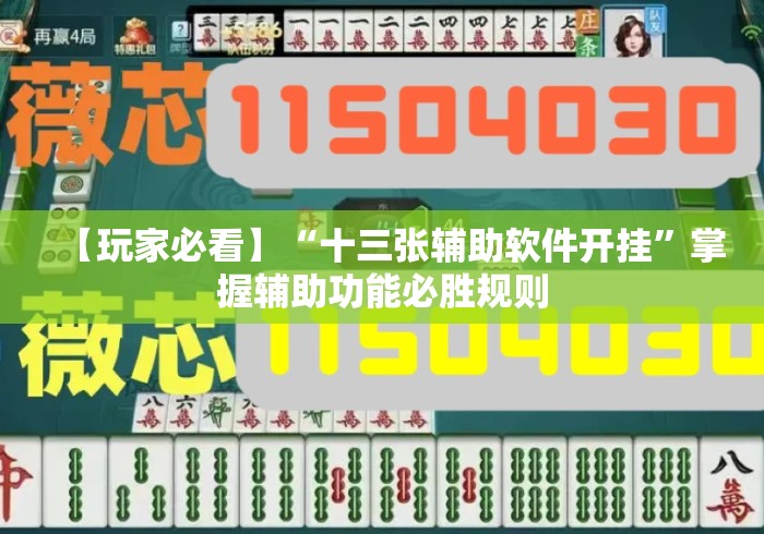 【玩家必看】“十三张辅助软件开挂”掌握辅助功能必胜规则