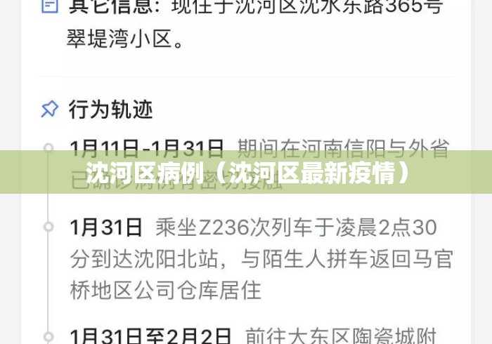 沈河区病例(沈河区最新疫情) 沈河区病例(沈河区最新疫情)