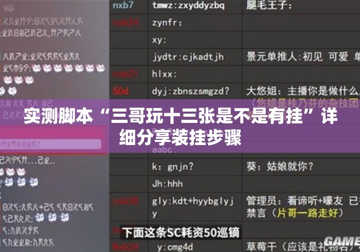 实测脚本“三哥玩十三张是不是有挂”详细分享装挂步骤