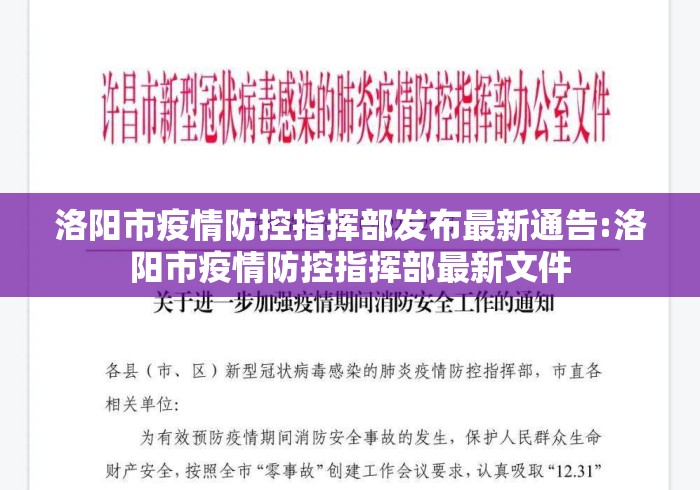 洛阳市疫情防控指挥部发布最新通告:洛阳市疫情防控指挥部最新文件 洛阳市疫情防控指挥部发布最新通告:洛阳市疫情防控指挥部最新文件