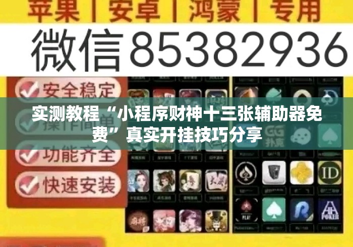 实测教程“小程序财神十三张辅助器免费”真实开挂技巧分享