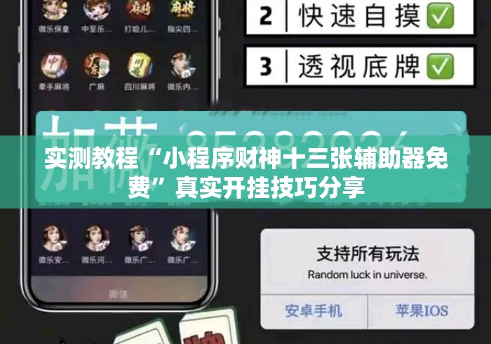 实测教程“小程序财神十三张辅助器免费”真实开挂技巧分享