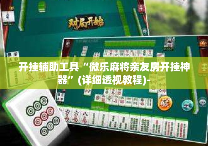 开挂辅助工具“微乐麻将亲友房开挂神器”(详细透视教程)-