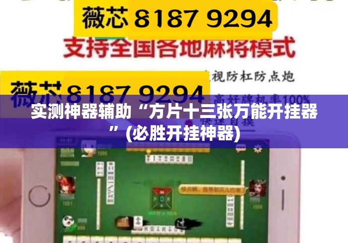 实测神器辅助“方片十三张万能开挂器”(必胜开挂神器)