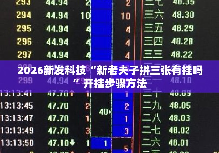 2026新发科技“新老夫子拼三张有挂吗	”开挂步骤方法