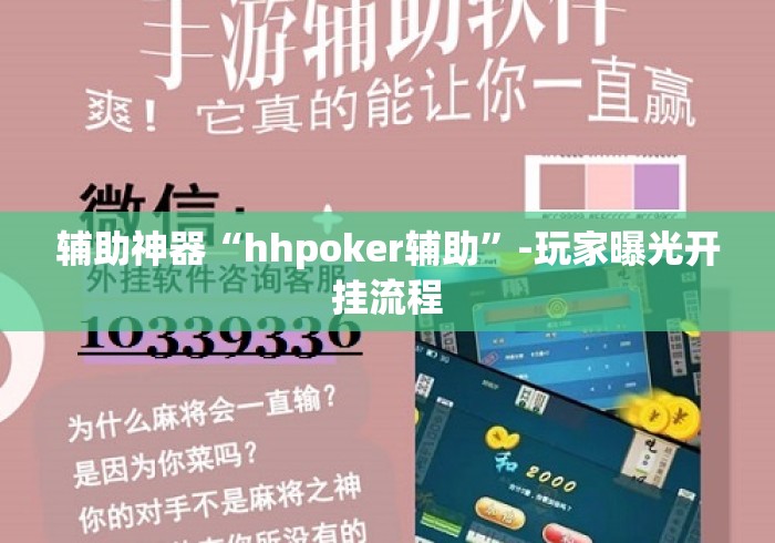 辅助神器“hhpoker辅助”-玩家曝光开挂流程