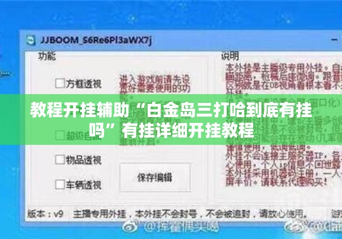 教程开挂辅助“白金岛三打哈到底有挂吗”有挂详细开挂教程