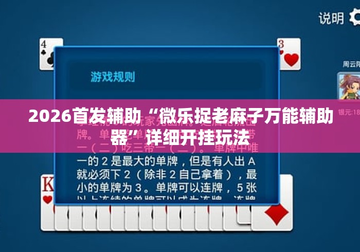 2026首发辅助“微乐捉老麻子万能辅助器”详细开挂玩法