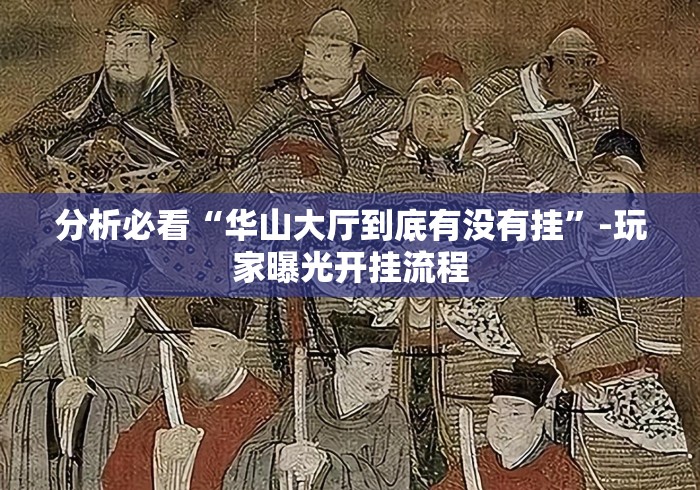 分析必看“华山大厅到底有没有挂”-玩家曝光开挂流程