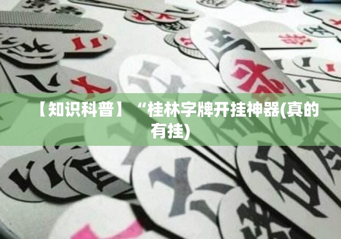 【知识科普】“桂林字牌开挂神器(真的有挂)