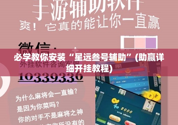 必学教你安装“星远叁号辅助”(助赢详细开挂教程)