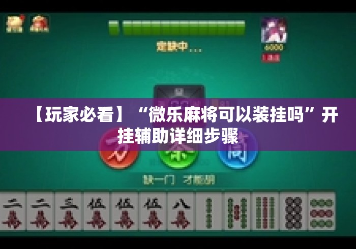 【玩家必看】“微乐麻将可以装挂吗	”开挂辅助详细步骤