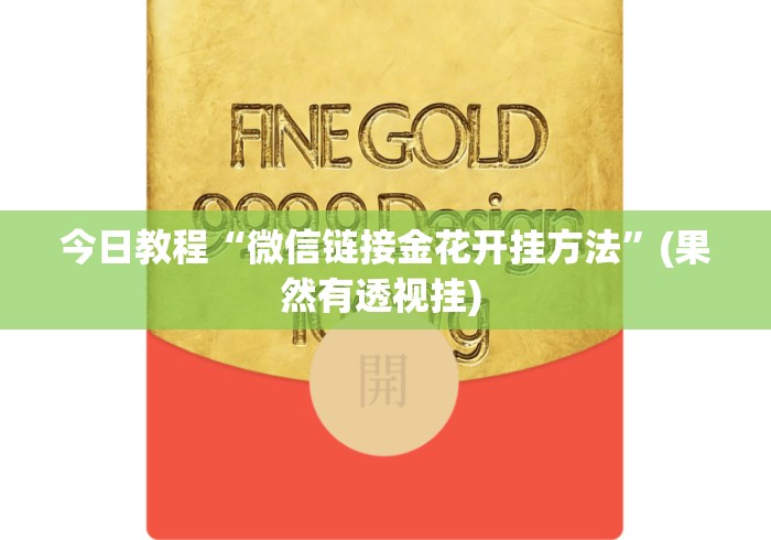 今日教程“微信链接金花开挂方法	”(果然有透视挂) 