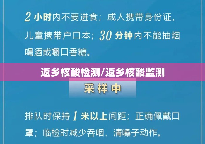 返乡核酸检测/返乡核酸监测