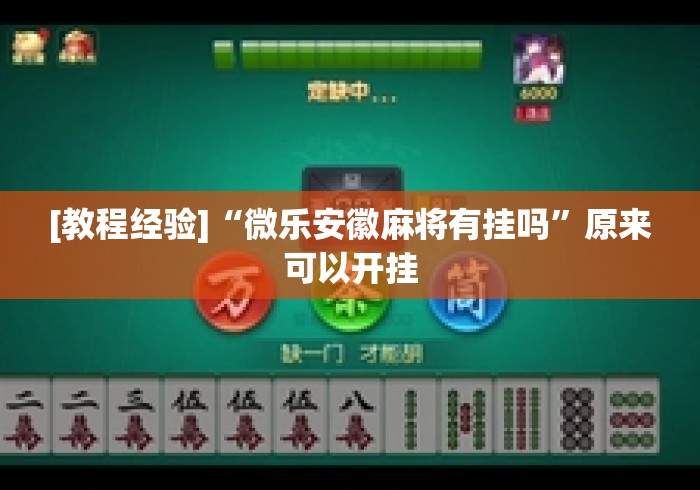 [教程经验]“微乐安徽麻将有挂吗	”原来可以开挂