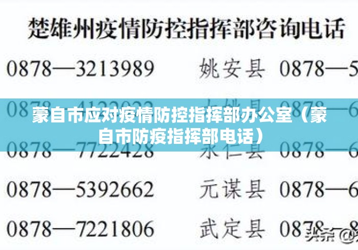 蒙自市应对疫情防控指挥部办公室(蒙自市防疫指挥部电话) 蒙自市应对疫情防控指挥部办公室(蒙自市防疫指挥部电话)