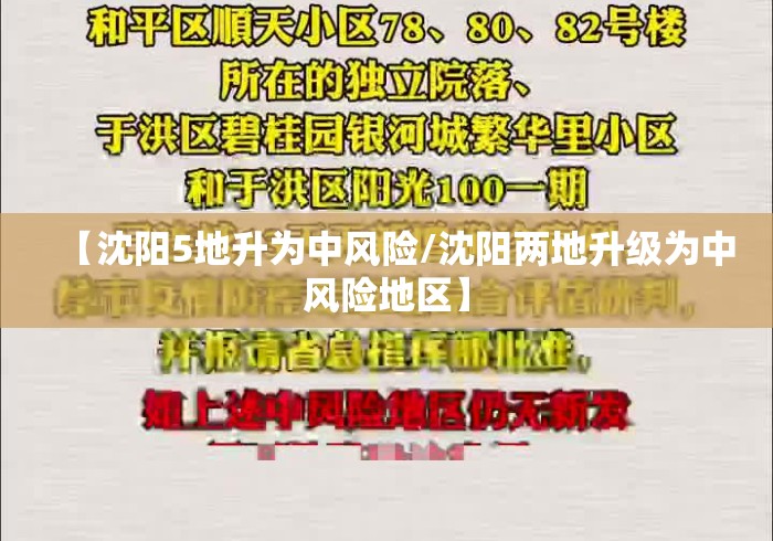 【沈阳5地升为中风险/沈阳两地升级为中风险地区】 【沈阳5地升为中风险/沈阳两地升级为中风险地区】