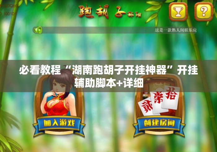 必看教程“湖南跑胡子开挂神器”开挂辅助脚本+详细