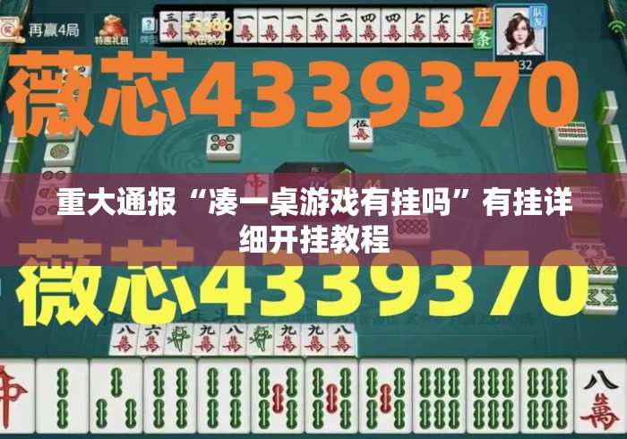 重大通报“凑一桌游戏有挂吗”有挂详细开挂教程
