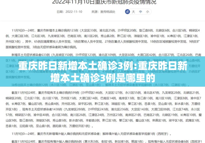 重庆昨日新增本土确诊3例:重庆昨日新增本土确诊3例是哪里的