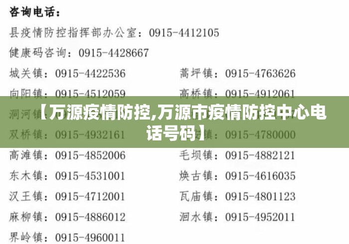 【万源疫情防控,万源市疫情防控中心电话号码】 【万源疫情防控,万源市疫情防控中心电话号码】