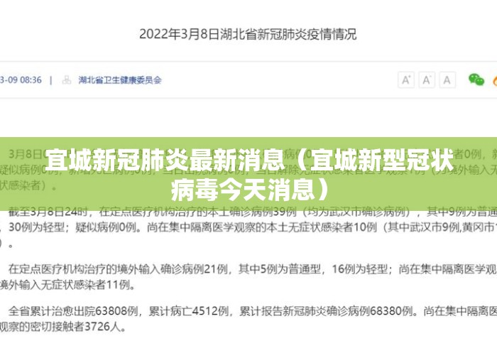宜城新冠肺炎最新消息（宜城新型冠状病毒今天消息）