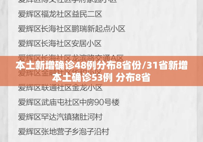 本土新增确诊48例分布8省份/31省新增本土确诊53例 分布8省