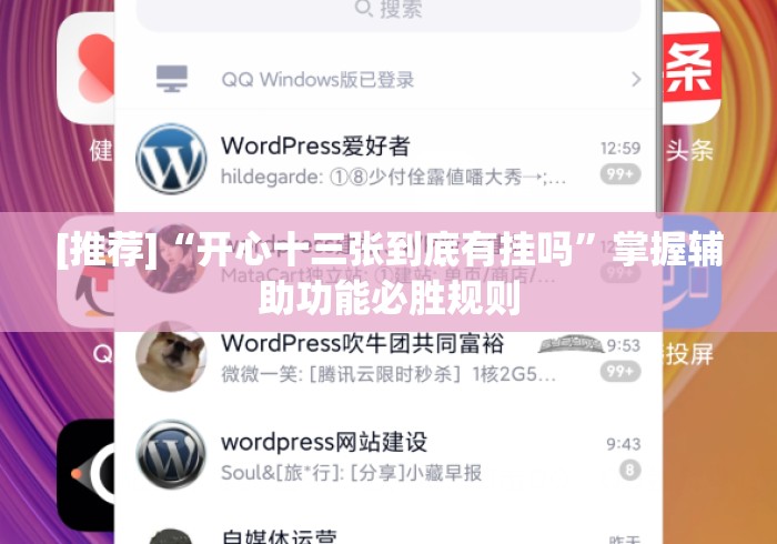[推荐]“开心十三张到底有挂吗	”掌握辅助功能必胜规则