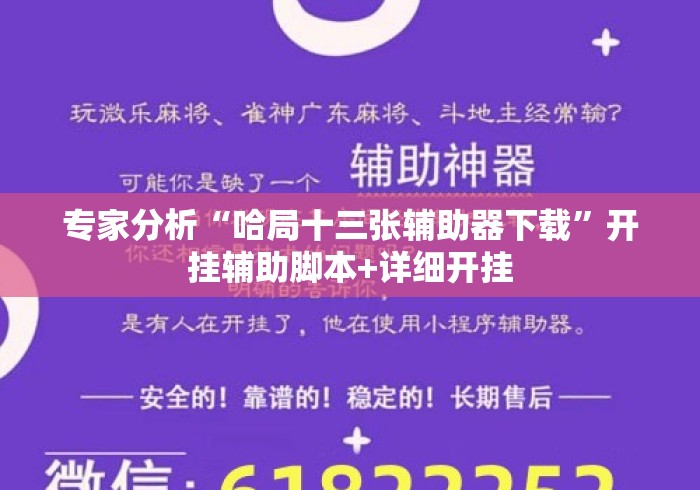 专家分析“哈局十三张辅助器下载”开挂辅助脚本+详细开挂