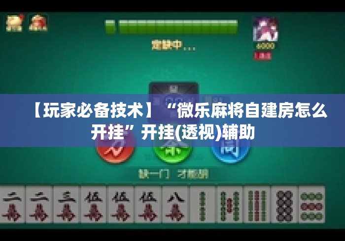 【玩家必备技术】“微乐麻将自建房怎么开挂”开挂(透视)辅助