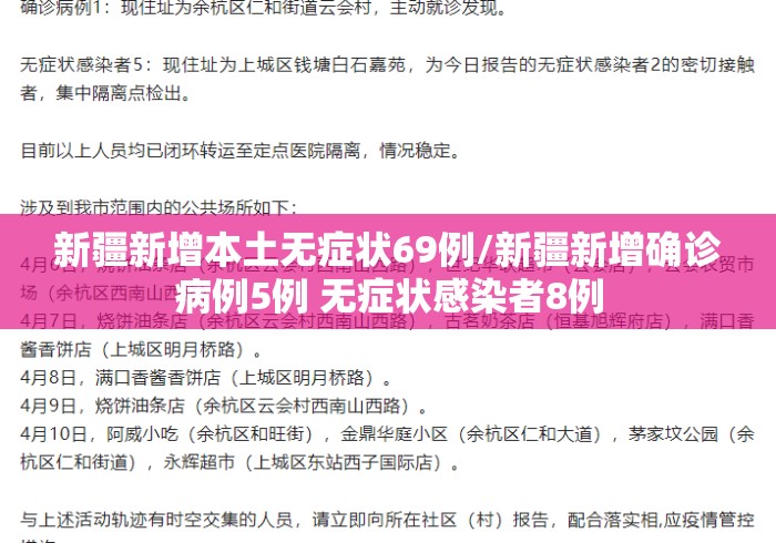 新疆新增本土无症状69例/新疆新增确诊病例5例 无症状感染者8例 新疆新增本土无症状69例/新疆新增确诊病例5例 无症状感染者8例