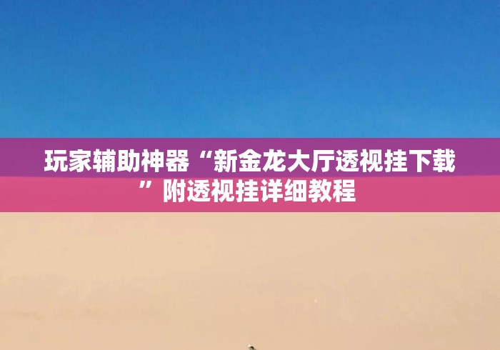 玩家辅助神器“新金龙大厅透视挂下载”附透视挂详细教程 