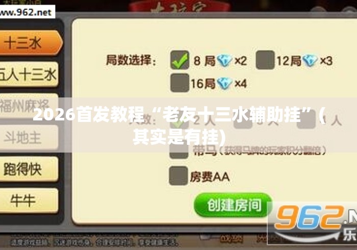 2026首发教程“老友十三水辅助挂”(其实是有挂)