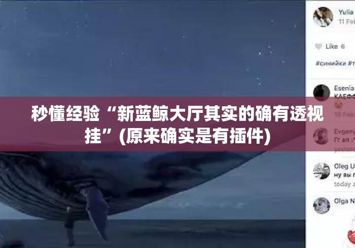 秒懂经验“新蓝鲸大厅其实的确有透视挂	”(原来确实是有插件)