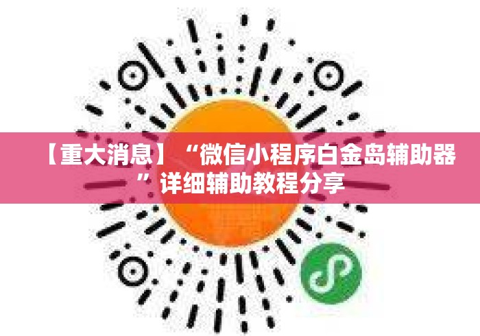 【重大消息】“微信小程序白金岛辅助器	”详细辅助教程分享