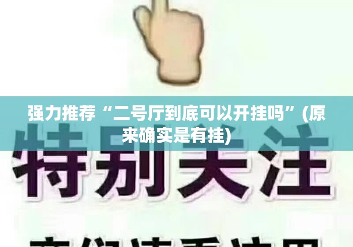 强力推荐“二号厅到底可以开挂吗”(原来确实是有挂)