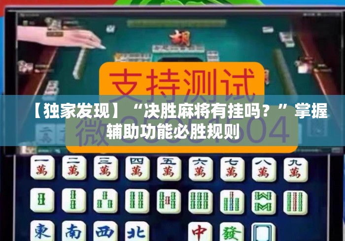 【独家发现】“决胜麻将有挂吗？”掌握辅助功能必胜规则