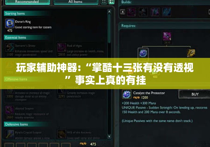 玩家辅助神器:“掌酷十三张有没有透视”事实上真的有挂