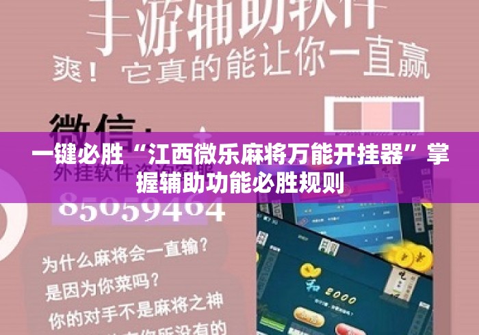 一键必胜“江西微乐麻将万能开挂器”掌握辅助功能必胜规则