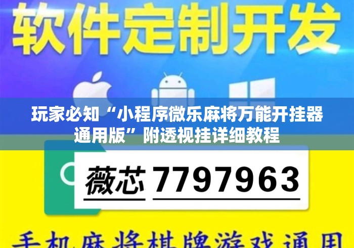 玩家必知“小程序微乐麻将万能开挂器通用版	”附透视挂详细教程